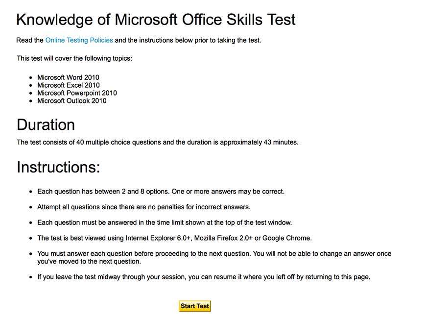 Start Upwork Skill Test