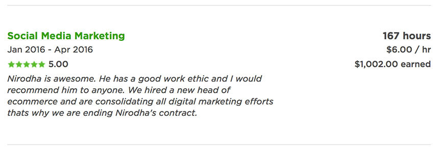 Upwork Five Stars Positive Feedback for the best freelancer