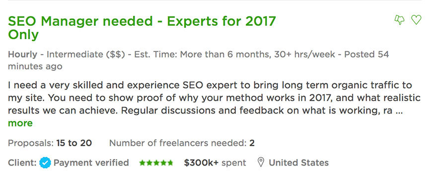 Upwork Good Job Post