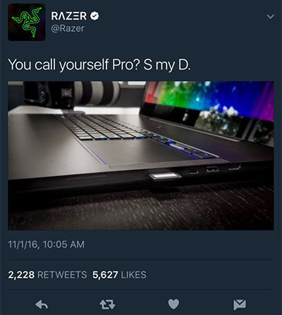 razor tried to troll macbook