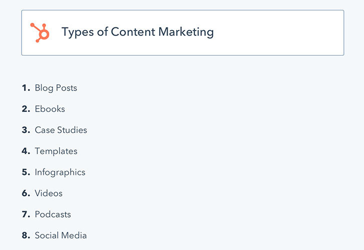 types of content marketing hubspot