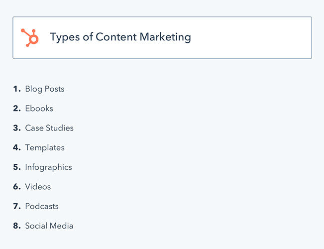 content marketing types hubspot blog post length