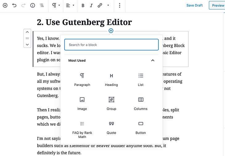 use wordpress gutenberg block editor to make your blog posts more interesting