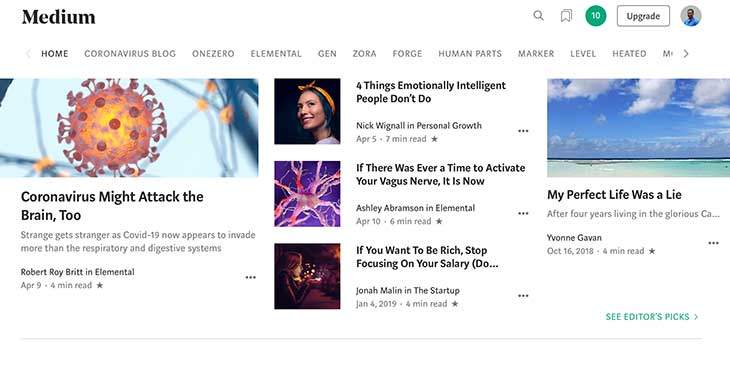 Medium is one of the best free blogging platforms